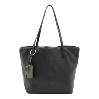 Loewe Pre-owned Anagram Nappa Leren Handtas - Dames - Vintage Shopper - Zwart - ONE Size - Leer - Vintage