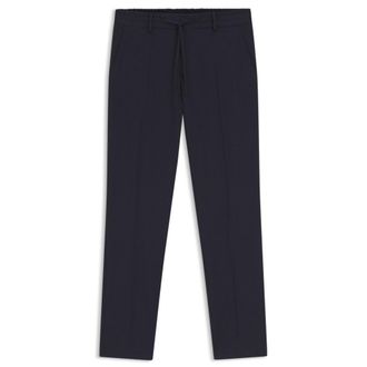 BOSS Patterned slim-fit trousers in a wool blend