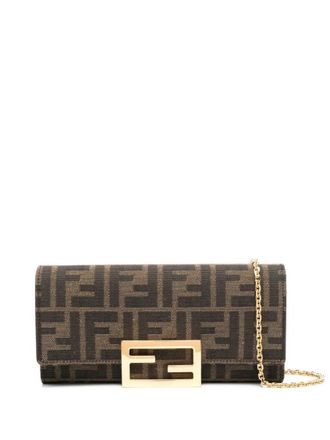 Fendi Brown FF Logo Clutch