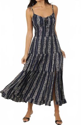 Angie Womens Scoop Neck Maxi Dress In Navy Grey