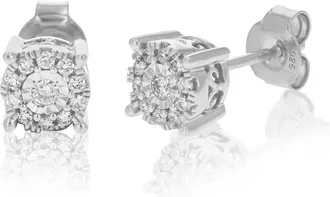 Vir Jewels 1/4 cttw Lab Grown Diamond Composite Earrings in Sterling Silver With Push Backs For Women