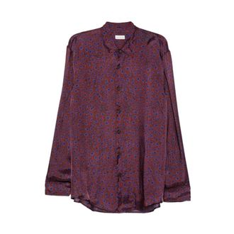 Dries Van Noten Camisa cl&aacute;sica de viscosa - Shirts - Hombre - Rojo - M