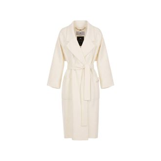 Elisabetta Franchi Coat In Wool Double Cloth