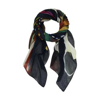 Desigual Gekleurde Lichtgewicht Sjaal met Patroon - Dames - Sjaals - Zwart - ONE Size - Accessoires