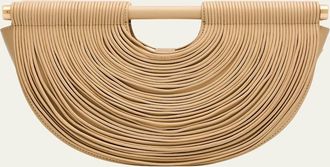 Cult Gaia Lou Draped Leather Clutch Bag