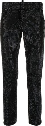 Dsquared2 Disco Cool Guy jeans - men - Cotton/Calf Leather/glass/Cotton - 42 - Black