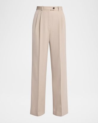 The Row Virgil Double-Pleated Straight-Leg Pants