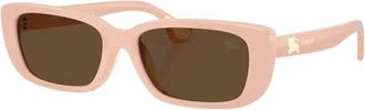 Burberry Rechthoekige Zonnebril - Dames - Zonnebrillen - Roze - 50 MM - Accessoires