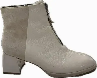 Softwaves Womens Lindy Chunky Heels Boots In Creme