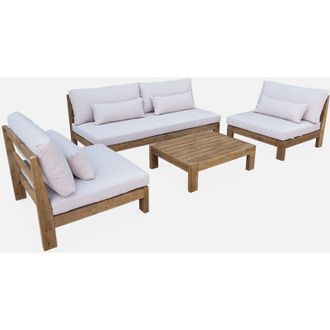 Sweeek Salotto da giardino in legno, 5 posti