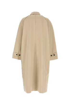 Balenciaga Mens Beige Cotton Trench Coat Brownbeige Exterior: Cappotti