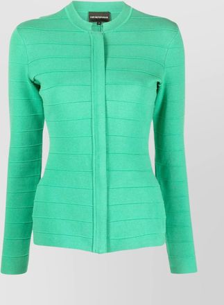 Emporio Armani cotton crew neck jacket with fitted silhouette