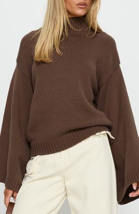 Princess Polly Neriel Turtleneck Sweater in Chocolate at Nordstrom, Size X-Small