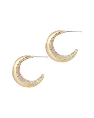 Adornia Adornia 14K Plated Crystal Lined Hoop Earrings