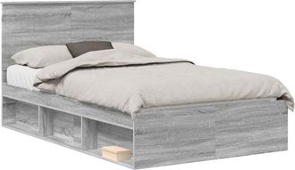 vidaXL Bed Frame Grey Sonoma 120 x 200 cm Solid Pine Wood vidaXL