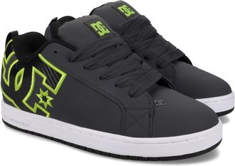 DC Sneaker DC SHOES Court Graffik, Herren, Gr. 12,5(46,5), gr&uuml;n (grau, schwarz, gr&uuml;n), 57.05% Leder, 28.2% Synthetikmaterial, 13.87% Polyester, 0.88% Tex