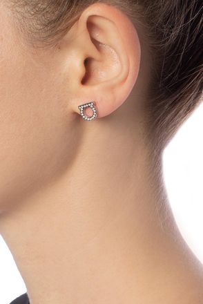 Ferragamo Gancini Motif Earrings, Womens, Silver