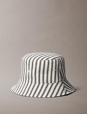 Calvin Klein Geborduurde gestreepte bucket hat met monogram