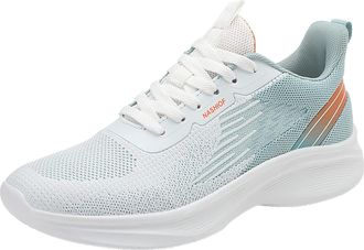 Generic 2026 Running Shoes Men Sports Fashionable Color Matching Pattern Summer Mesh Breathable Casual and Comfortable Lace Up (White, 8.5)