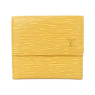 Louis Vuitton Yellow Leather Wallet (Tri-Fold) (Pre-Owned)