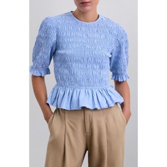 Scalpers Smock Sleeve Top in Blue at Nordstrom, Size Large Eu