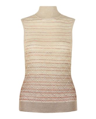 M Missoni Ombre Zig Zag High-Neck Top