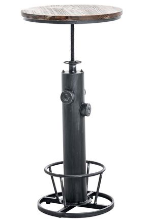 Clp Mesa alta redonda para 4 personas en Metal Plateado antiguo