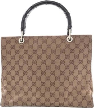 Gucci Pre-owned Handbags, female, Beige, Size: ONE SIZE Pre-owned Canvas Handbag