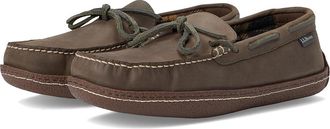L.L.Bean Hand Sewn Slippers Flannel-Lined Mens Shoes Graphite : 10 D - Medium, Leather