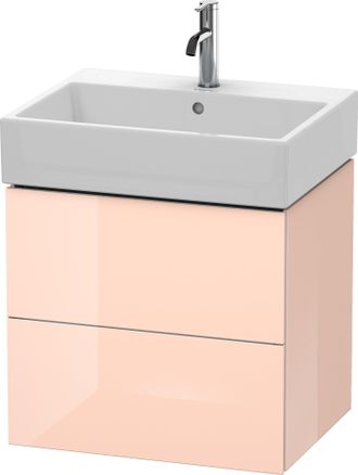 Duravit Mueble Bajo Encimera Duravit L-cube, De Pared, 2 Cajones, 58,4 X 45,9 Cm, Para Vero Air 235060, Color: Perla De Albaricoque Laca De Alto Brillo - Lc62
