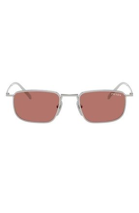 Prada 49mm Pillow Sunglasses in Silver /Bordeaux at Nordstrom