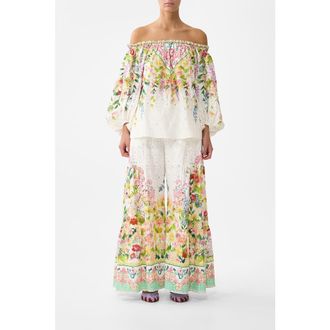 Camilla Frill Off Shoulder Top in The Call Of Catalonia at Nordstrom, Size Medium Au