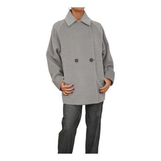 Max Mara Jassen, Dames, Grijs, XS, Wol, Cappotto