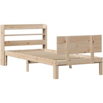 vidaXL Bed Frame with Headboard without Mattress 90x200 cm Vidaxl