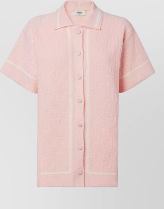 Fendi cotton crochet short-sleeve polo shirt