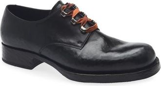 Prada Vitello Hammer 2 Plain Toe Derby in Nero at Nordstrom, Size 8.5