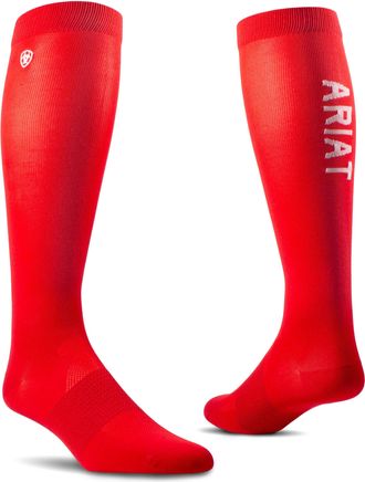 Ariat TEK Essential Performance Socks in Flame Scarlet, Size OS