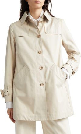 Herno Delon Cotton Short Trench Coat in Champagne at Nordstrom, Size 16 Us