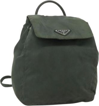 Prada Pre-owned Backpacks, female, Green, Size: ONE SIZE Pre-owned Nylon Backpack