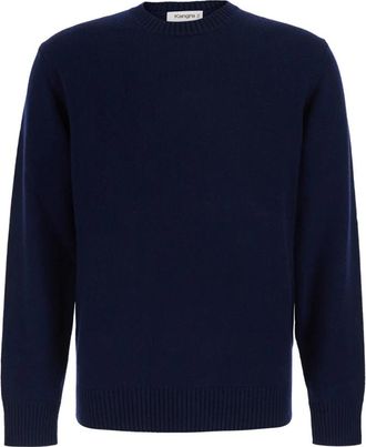 KANGRA Crewneck Sweater - Heren - Ronde hals truien - Blauw - L - Wol - Truien & Vesten