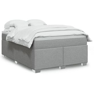 vidaXL Vidaxl - Cama Box Spring Con Colch&oacute;n Tela Gris Claro 140x190 Cm