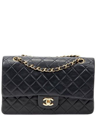 Chanel Black Quilted Lambskin Leather Classic Double Flap (Authentic Pre-Loved)