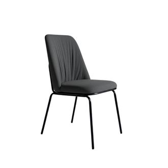 MondoViro Conjunto de 2 sillas con patas negras y tela gris oscuro 61x49 cm 93h