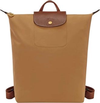 Longchamp Tassen, Dames, Bruin, ONE Size, Nylon, Le Pliage Original Mochila M