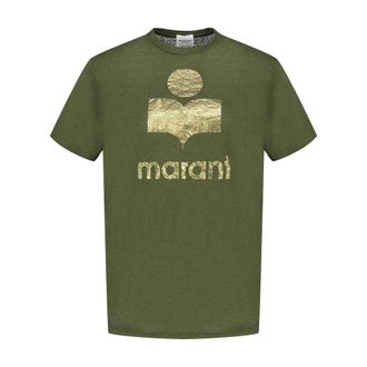 Isabel Marant Womens Zewel T-Shirt Green Linen