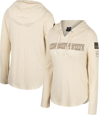 Colosseum Womens Colosseum Cream Mississippi State Bulldogs OHT Military Appreciation Casey Raglan Long Sleeve Hoodie T-Shirt at Nordstrom, Size X-Large