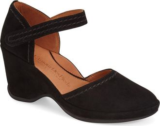 L'Amour Des Pieds Orva Wedge Sandal in Black Kidsuede at Nordstrom, Size 7.5