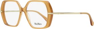 Max Mara Womens Geometric Eyeglasses MM5175 045 Transparent Brown 52mm
