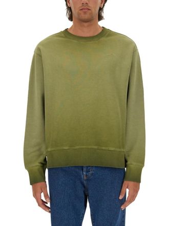 Msgm Green Crew Neck Sweatshirts