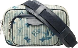 Louis Vuitton Pre-owned Outdoor Pouch - Dames - Vintage Schoudertas - Blauw - ONE Size - Denim - Vintage